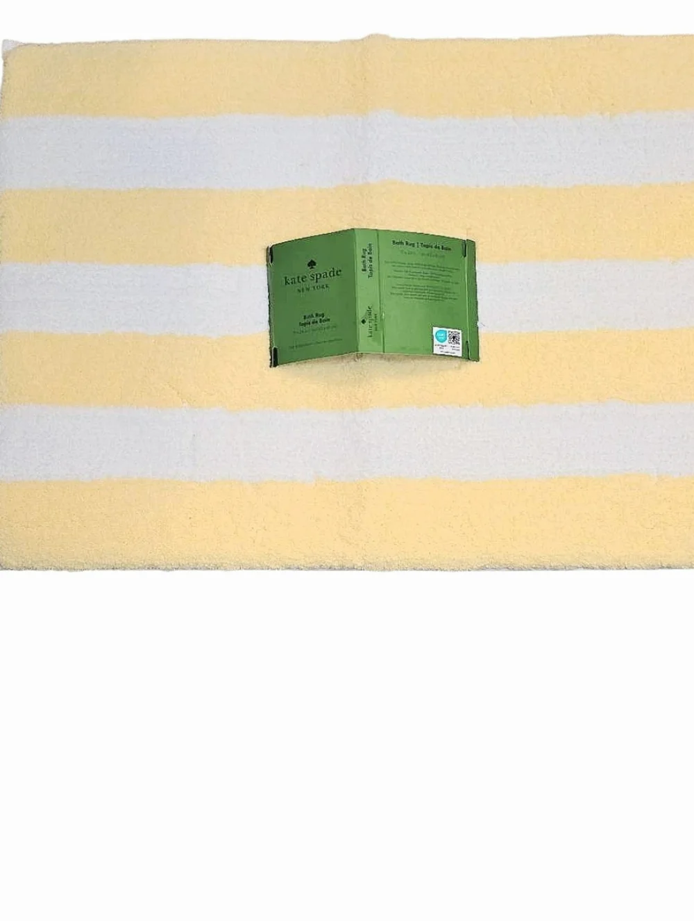 Kate Spade New York Yellow & White Stripe Plush Bath Rug